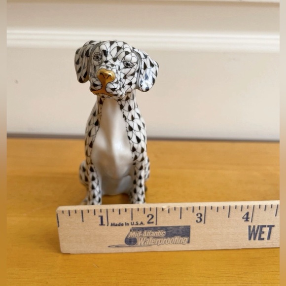 RARE Herend Sitting Dalmatian Black Fishnet Gold-Tone Figurine - Picture 10 of 10